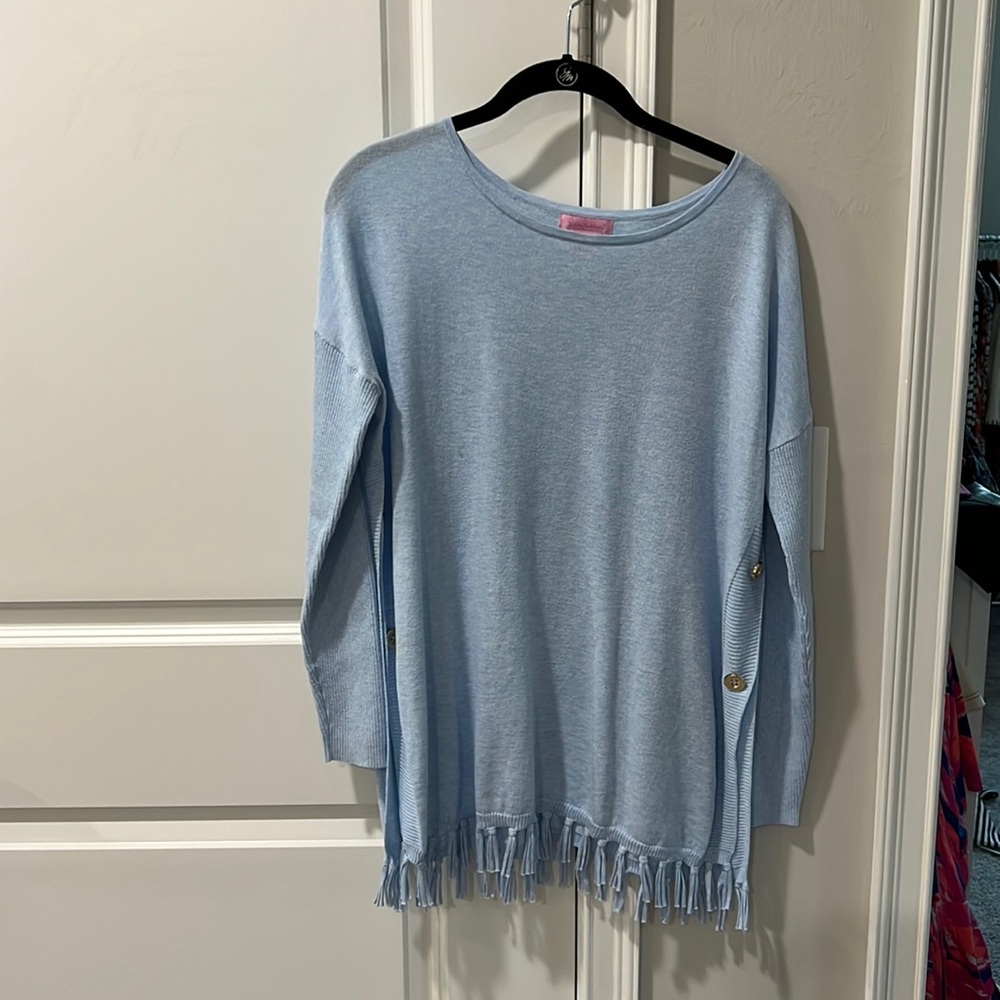 Lilly Pulitzer Powder Blue fringe tunic size S, generous cut